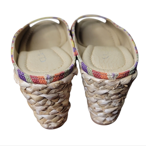 Chinese Laundry Multicolor Striped Basket Weave Wedge Heel Sandal - Picture 5 of 7